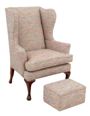 Modern Wingback Armchair and Ottoman (9808246243635)
