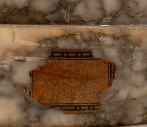 White and Grey Veined Marble Pedestal, ca. 1900 (9709262766387)
