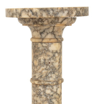 White and Grey Veined Marble Pedestal, ca. 1900 (9709262766387)