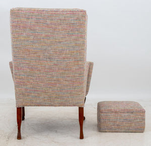 Modern Wingback Armchair and Ottoman (9808246243635)