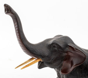 Elephant Patinated Bronze Sculpture (9751680057651)
