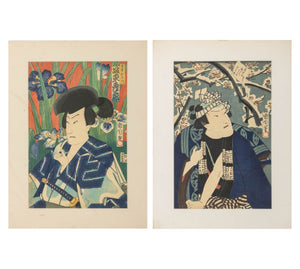 Toyohara Kunichika Kabuki Actor Scene Woodblocks, 2