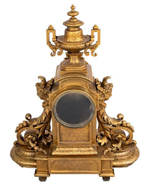 Napoleon III Gilt Bronze Three-Piece Clock Set (9859346759987)
