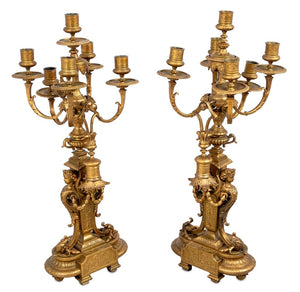 Napoleon III Gilt Bronze Three-Piece Clock Set (9859346759987)