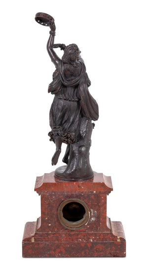 Jean Clesinger "Zingara" Bronze & Marble Clock (9814297346355)