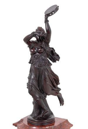 Jean Clesinger "Zingara" Bronze & Marble Clock (9814297346355)