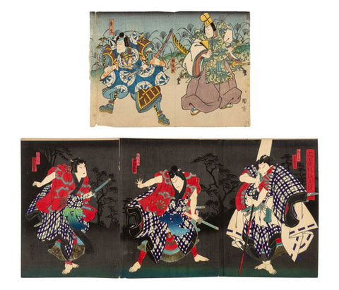 Japanese School Kabuki Actor Woodblock Prints, 2