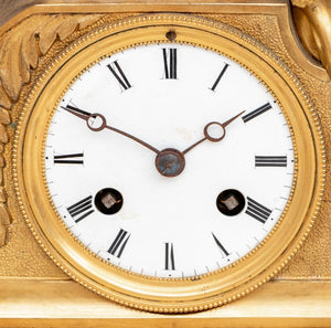 French Empire Gilt Bronze Figural Clock, ca. 1840 (9814309765427)