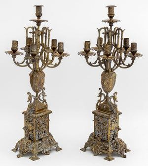 Renaissance Revival 6-Branch Candelabra, Pair (9776024781107)