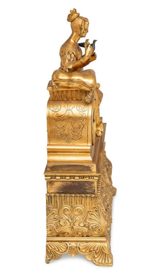 French Empire Gilt Bronze Figural Clock, ca. 1840 (9814309765427)