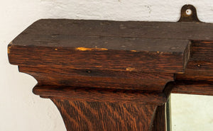 Arts & Crafts Oak Hat Rack Wall Mirror (9808249422131)