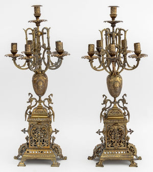 Renaissance Revival 6-Branch Candelabra, Pair (9776024781107)