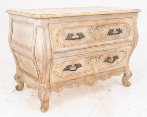 French Provincial Style Bombe Two Drawer Chest (8920555684147)