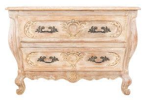 French Provincial Style Bombe Two Drawer Chest (8920555684147)