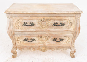 French Provincial Style Bombe Two Drawer Chest (8920555684147)