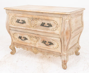 French Provincial Style Bombe Two Drawer Chest (8920555684147)