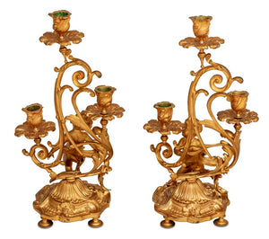 Louis XV Style Gilt Metal Figural Candelabra, Pair (9802939859251)