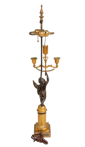 French Empire Style "Cupid" Bronze Lamp (9802946347315)