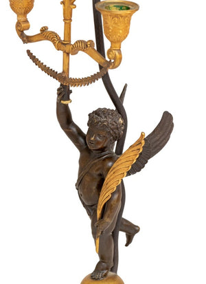 French Empire Style "Cupid" Bronze Lamp (9802946347315)