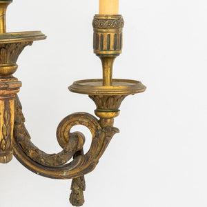 Neoclassical 3-Branch Gilt Bronze Sconces, Pair (9832677572915)