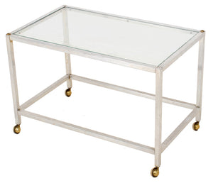 Post Modern Chrome and Glass Cart / Coffee Table (8920558534963)