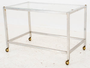 Post Modern Chrome and Glass Cart / Coffee Table (8920558534963)