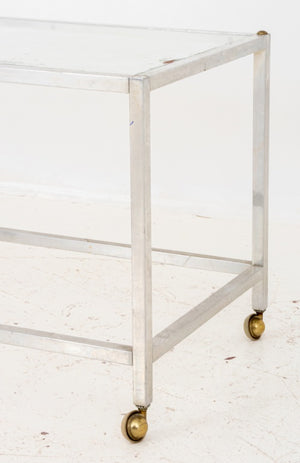Post Modern Chrome and Glass Cart / Coffee Table (8920558534963)
