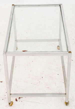 Post Modern Chrome and Glass Cart / Coffee Table (8920558534963)