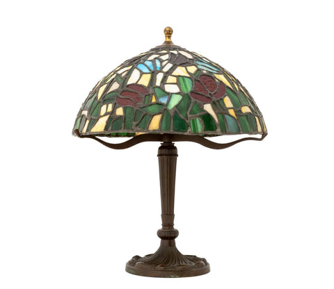 Tiffany Studios Style Stained Glass Table Lamp