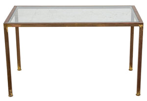 Post-Modern Gilt Metal And Glass Coffee Table (8920560501043)