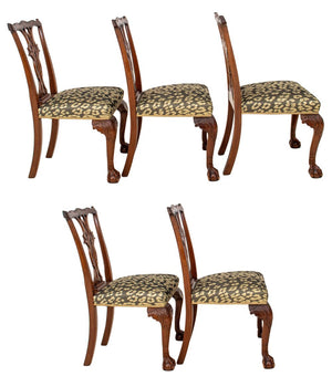 Chippendale Style Mahogany Side Chairs, ca. 1900, Set of 5 (8092211151155)