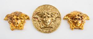 Versace Gilt Metal Medusa Head Paperweights, 3 (9742196343091)
