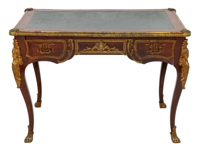 Louis XV Style Gilt Metal and Kingwood Bureau Plat