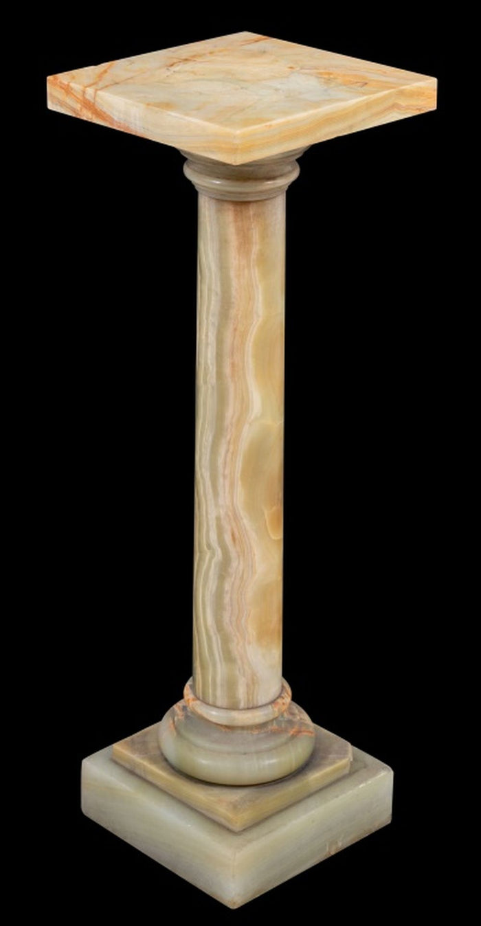 French Banded Green Onyx Pedestal