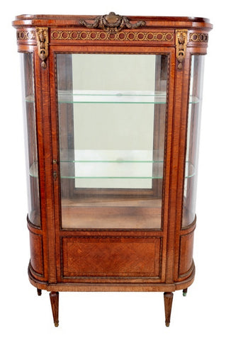 Louis XVI Style Gilt Metal Mounted Oak Vitrine