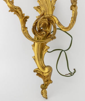 Louis XV Style Gilt Metal Two-Light Sconces, Pair (9808272130355)
