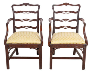 George III Style Mahogany Armchairs, Pair (9769858335027)