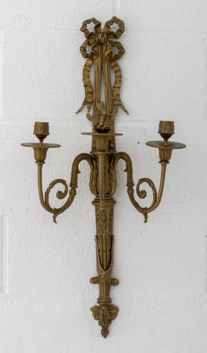 Louis XVI Style Gilt Bronze Appliques, Pair (9808280944947)