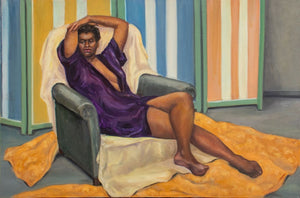Penny Purpura Reclining Woman Oil on Canvas (9743332704563)