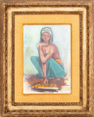 Maurice Sterne Girl with Basket Oil on Paper (9802953359667)