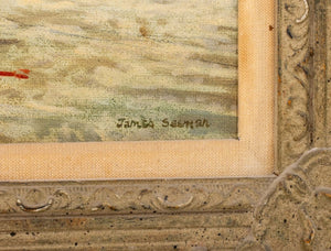 James Seeman Beach Scene Oil on Canvas Board (9821253599539)