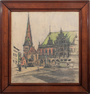 Gotthardt Kuehl Rathausplatz Bremen Pastel (9736783036723)