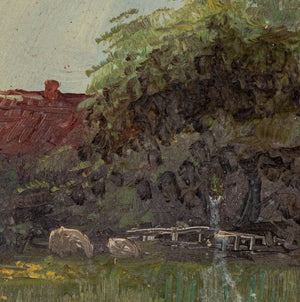 Dutch School River Landscape Oil on Panel (9855222120755)