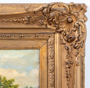 American School Pasture Scene Oil on Canvas, 1911 (9802954932531)