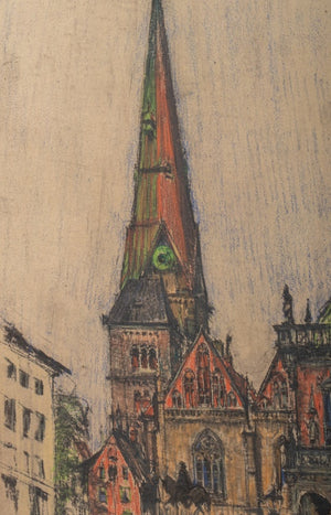 Gotthardt Kuehl Rathausplatz Bremen Pastel (9736783036723)
