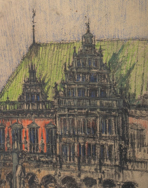 Gotthardt Kuehl Rathausplatz Bremen Pastel (9736783036723)