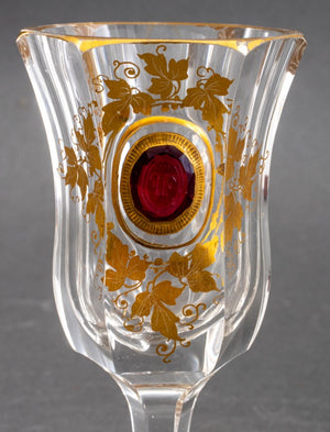 Bohemian Parcel Gilt & Engraved Crystal Glasses, 2 (9742196670771)