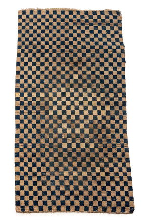Tibetan Checkerboard Khaden Rug, 4' 8" x 2' 5"