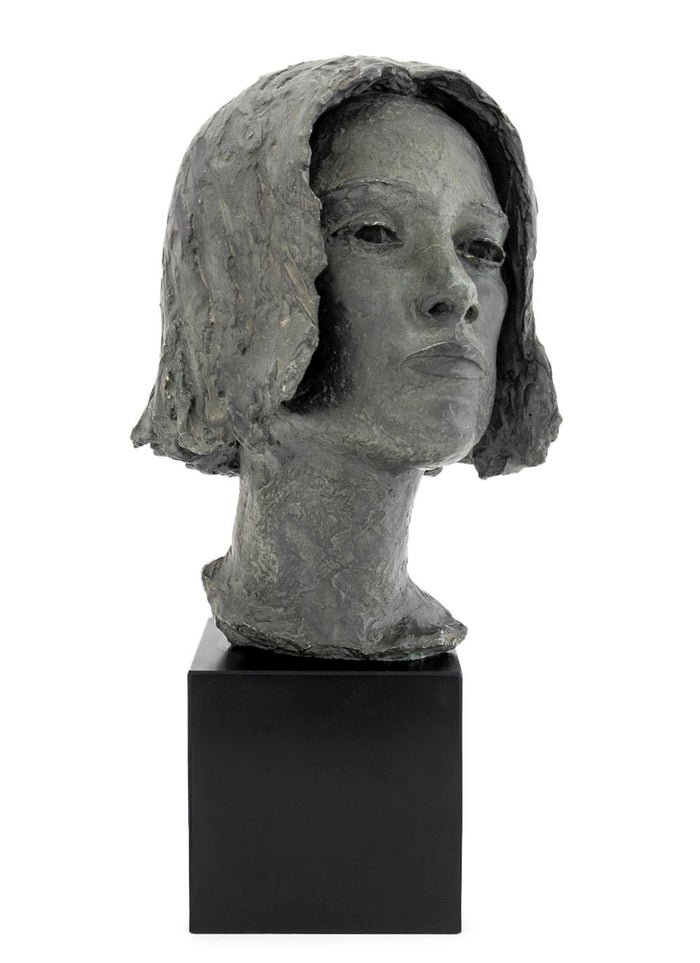 Lily Landis Bronzed Spelter Female Portrait Bust
