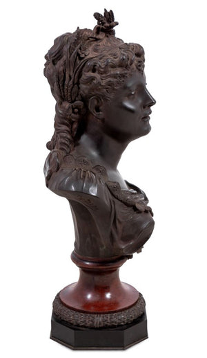 Pierre Louis Detrier Bronze Bust of a Woman (9775731376435)